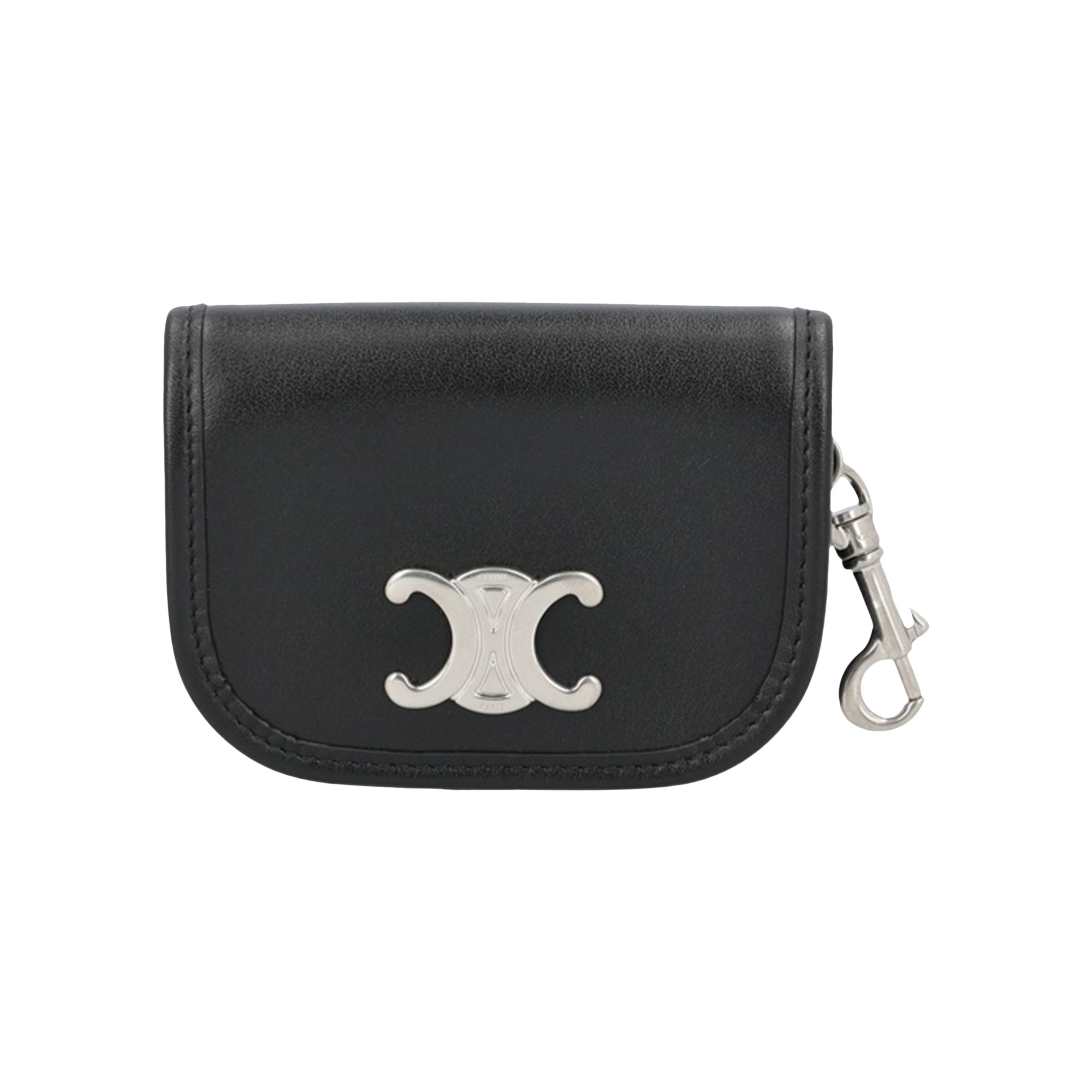 Pre-owned Celine Nano Besace Triomphe Key Holder 'black' | Men's Size Onesize