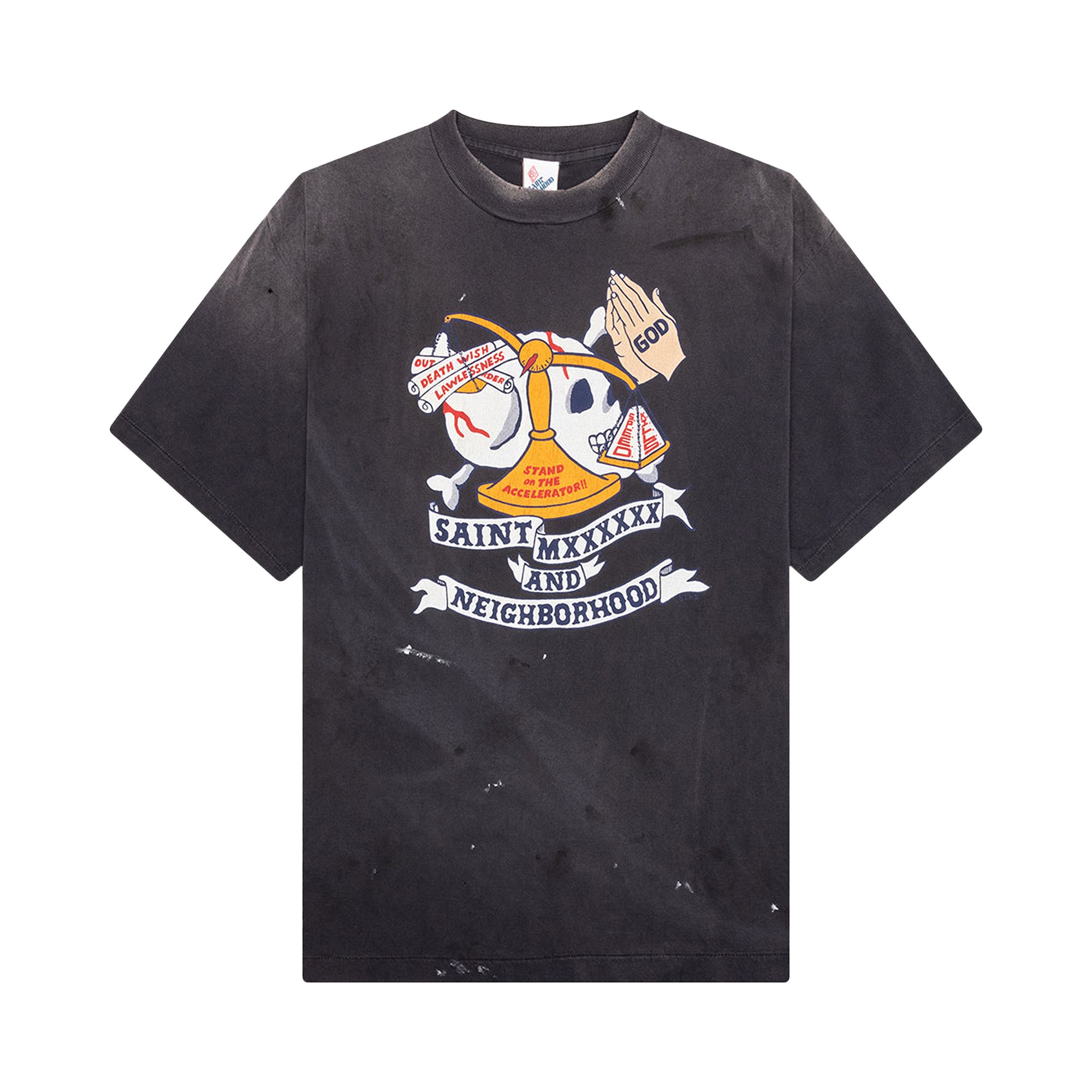 Pre-owned Saint Mxxxxxx X Neighborhood Pray Tee 'black' | Men's Size Xxl