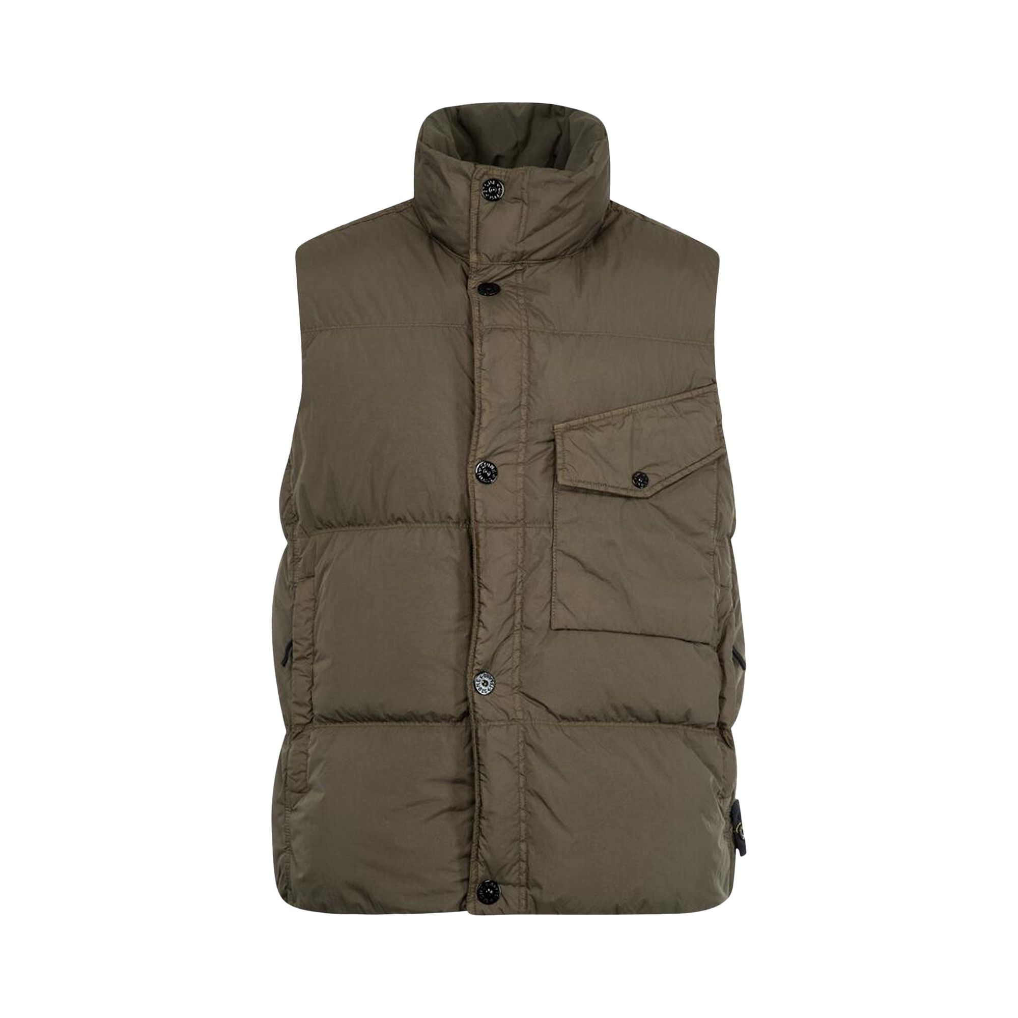 Pre-owned Stone Island Down Vest 'military Green' | Men's Size L