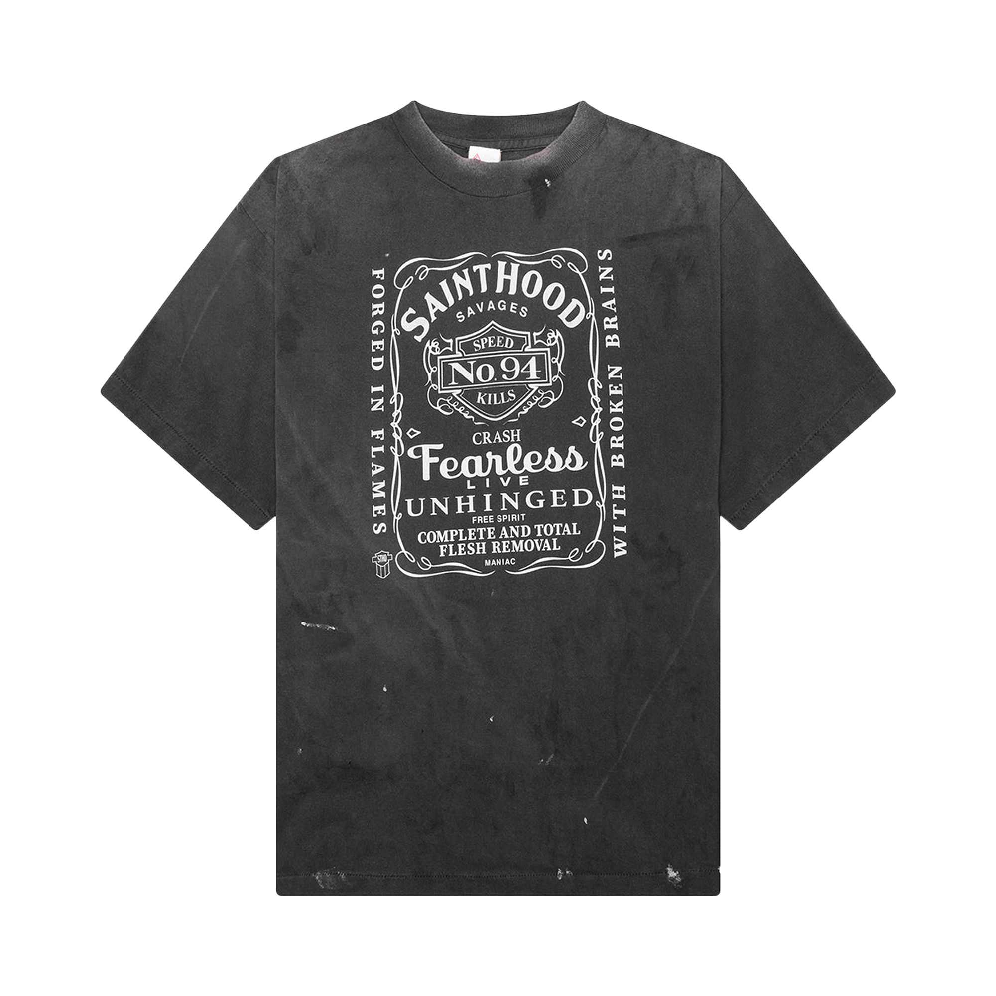 Pre-owned Saint Mxxxxxx X Neighborhood Fearless Tee 'black' | Men's Size L