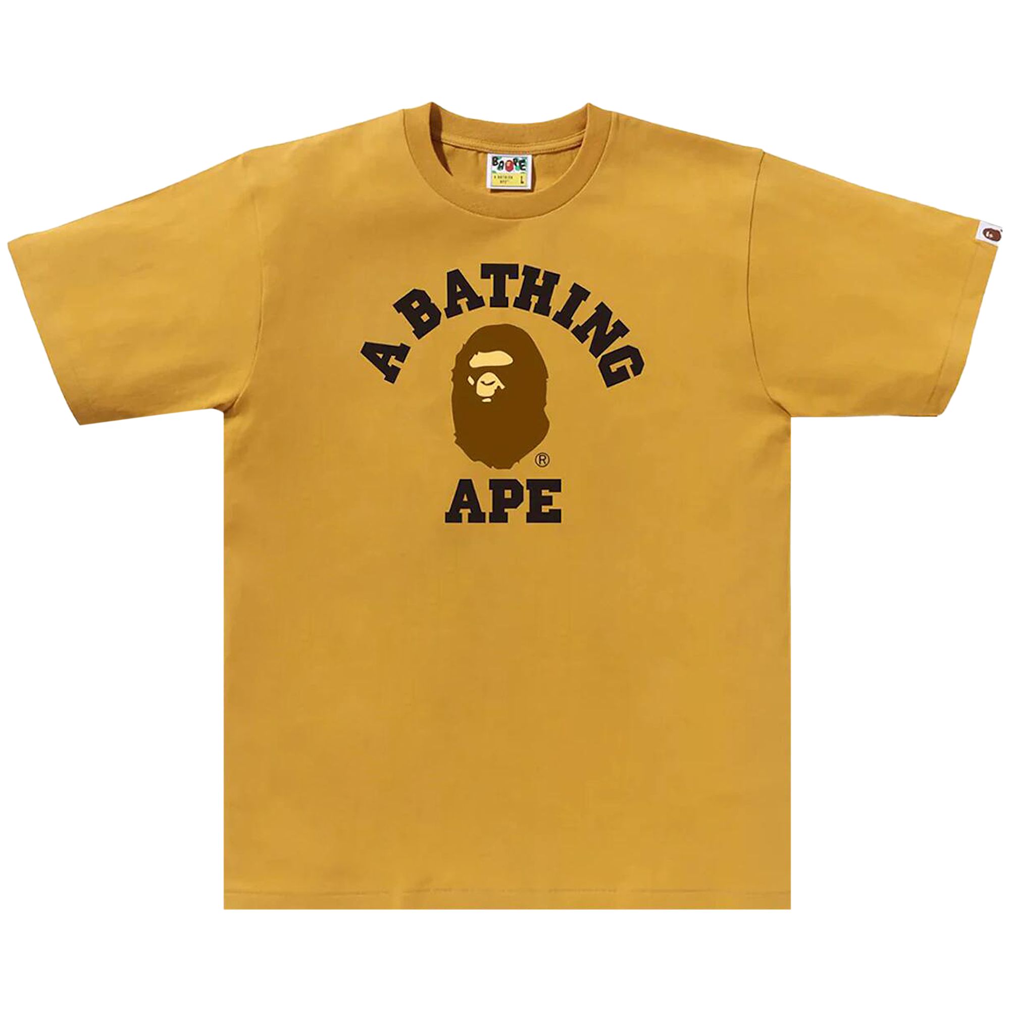 Pre-owned Bape College Tee 'yellow' | Men's Size Xxl