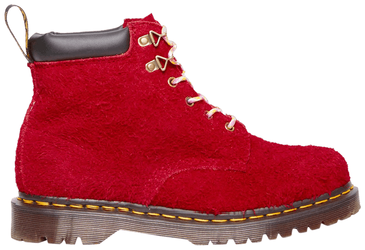 Dr Martens 939 Ben Suede Padded Collar Lace Up Boots Red