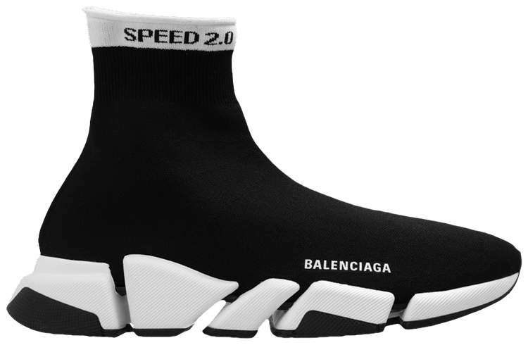 Balenciaga Speed 20 Sneaker Black White Collar
