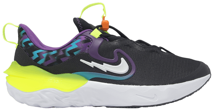 Nike Run Flow SE GS Black Teal Nebula Volt