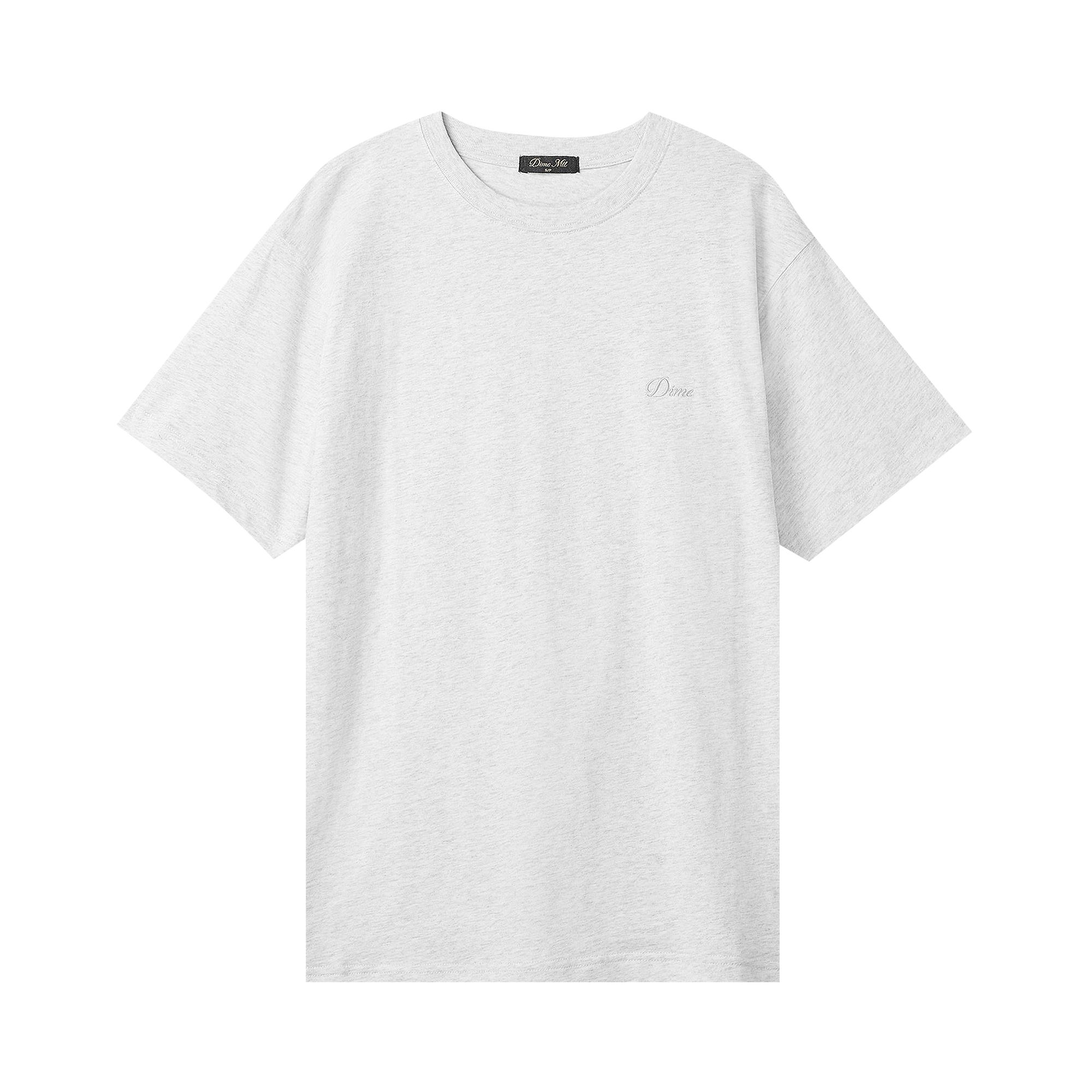 Pre-owned Dime Cursive Small Logo T-shirt 'ash' | Grey | Men's Size M In Gray