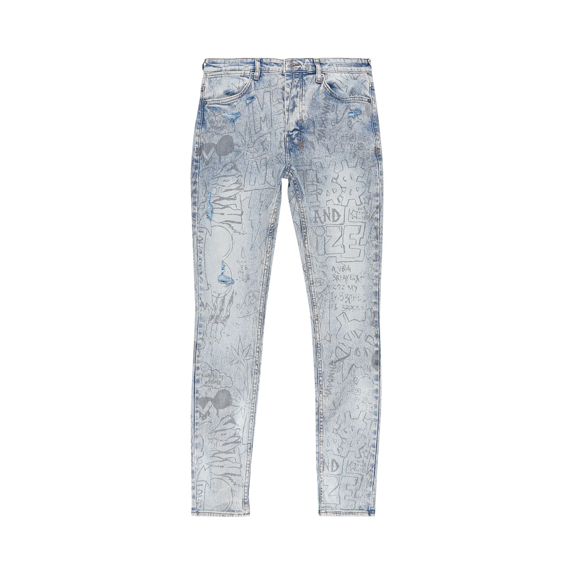 Pre-owned Ksubi Van Winkle Slim Jeans 'bunker Blue Noize' | Men's Size 36