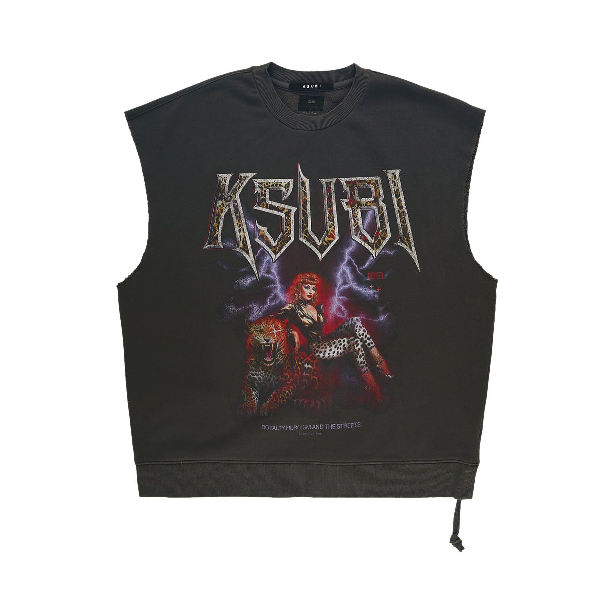 Pre-owned Ksubi Kingdom Slash Crewneck 'faded Black' | Men's Size S