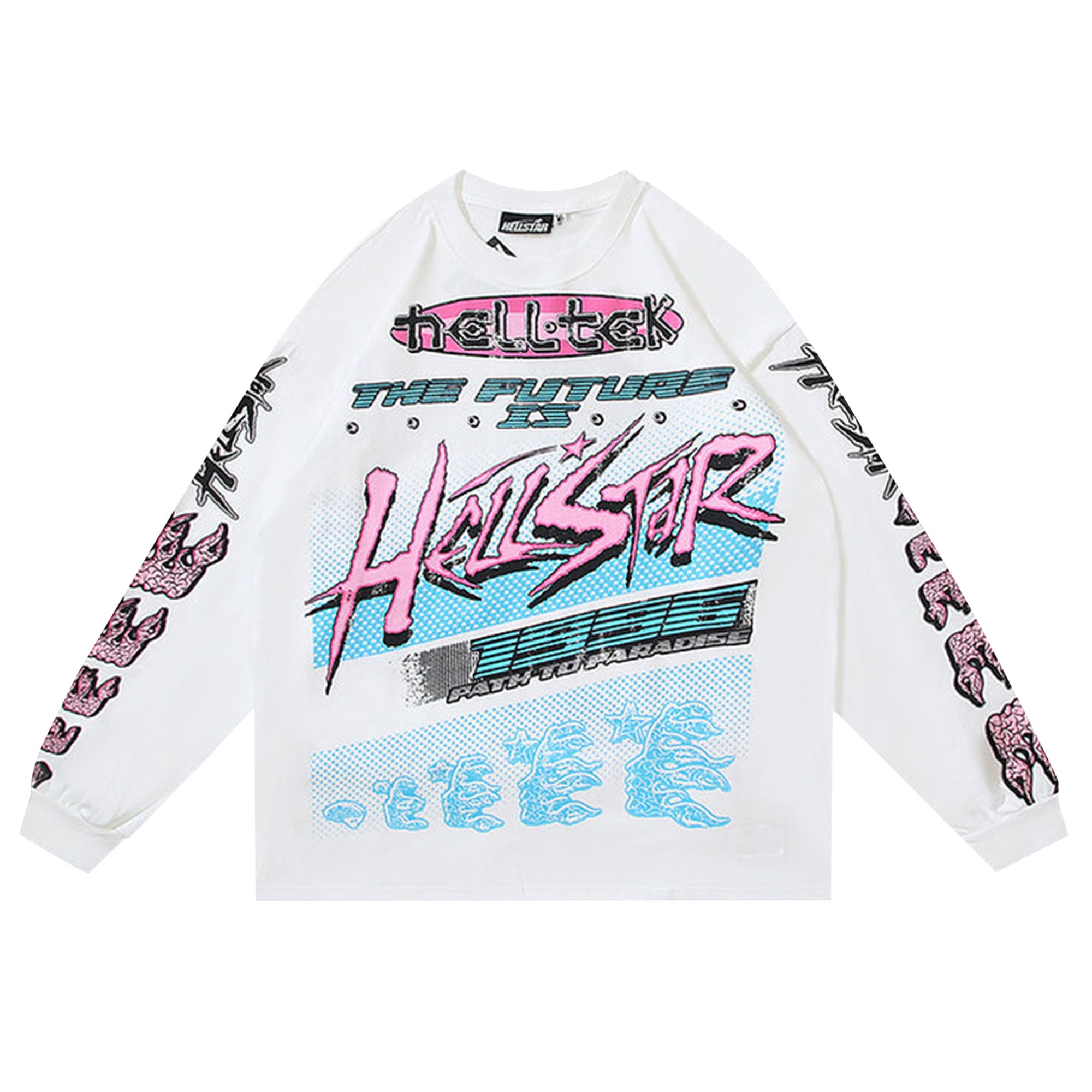 Pre-owned Hellstar Brain Racer Long-sleeve Tee 'white' | Men's Size M