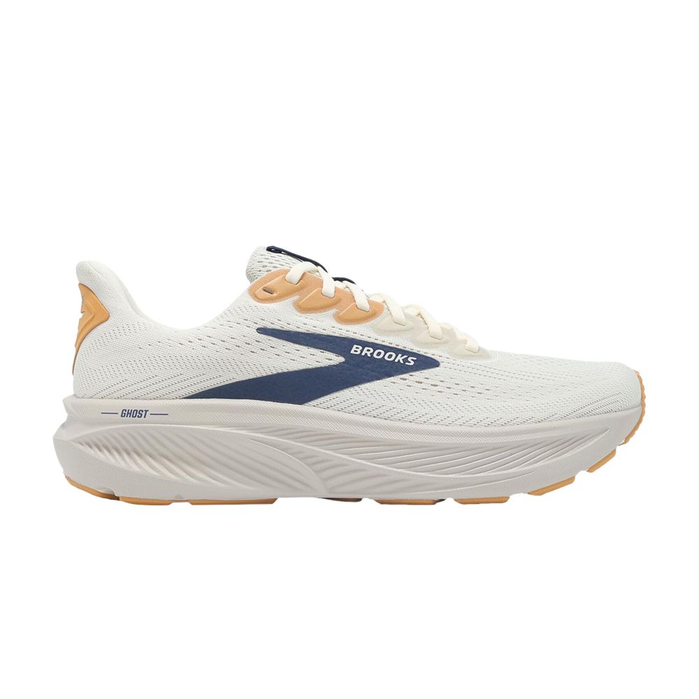 Pre-owned Brooks Ghost 17 'coconut Milk Blue' | Cream | Men's Size 9.5 In White