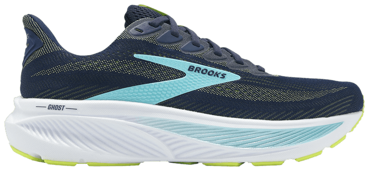 Brooks Ghost 17 2E Wide Peacoat Lime Blue