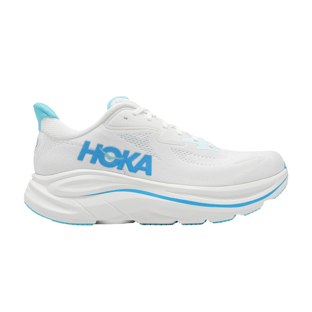 HOKA Clifton 10 Wide 'White Skyward Blue' | Men's Size 7.5 - 1162032-WKY