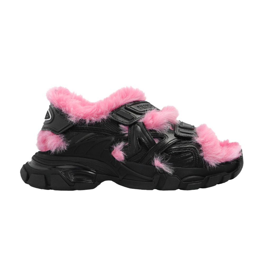 Pre-owned Balenciaga Wmns Track Sandal 'black Pink Faux Fur' | Women's Size 36