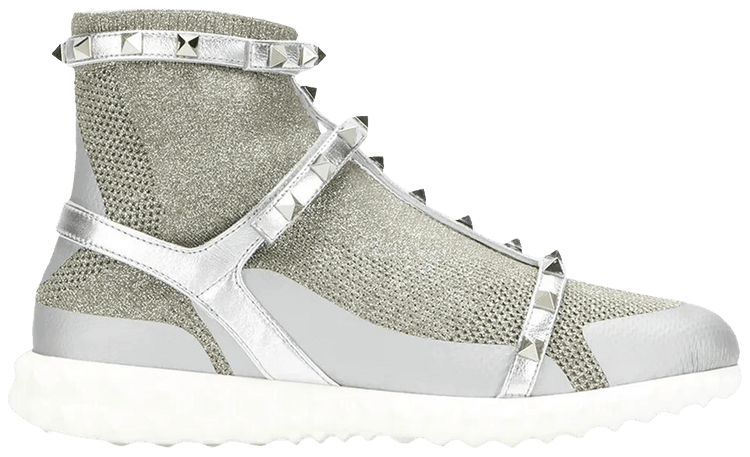 Valentino Wmns Rockstud Bodytech Sneaker Silver