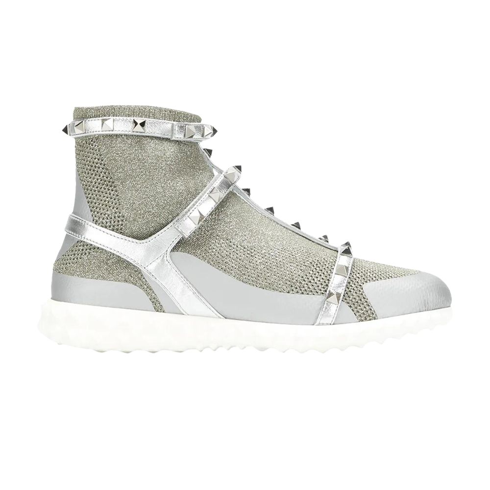 Pre-owned Valentino Garavani Valentino Valentino Wmns Rockstud Bodytech Sneaker 'silver' | Women's Size 42