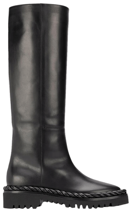 Valentino Wmns Rope Detail Knee Length Boot Black