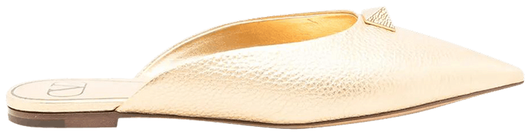 Valentino Wmns Roman Stud Metallic Mules Gold