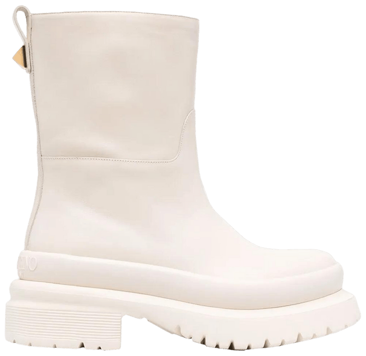 Valentino Wmns Roman Stud Ankle Boot Ivory