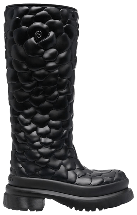 Valentino Wmns Atelier 03 Rain Boot Rose Edition   Black