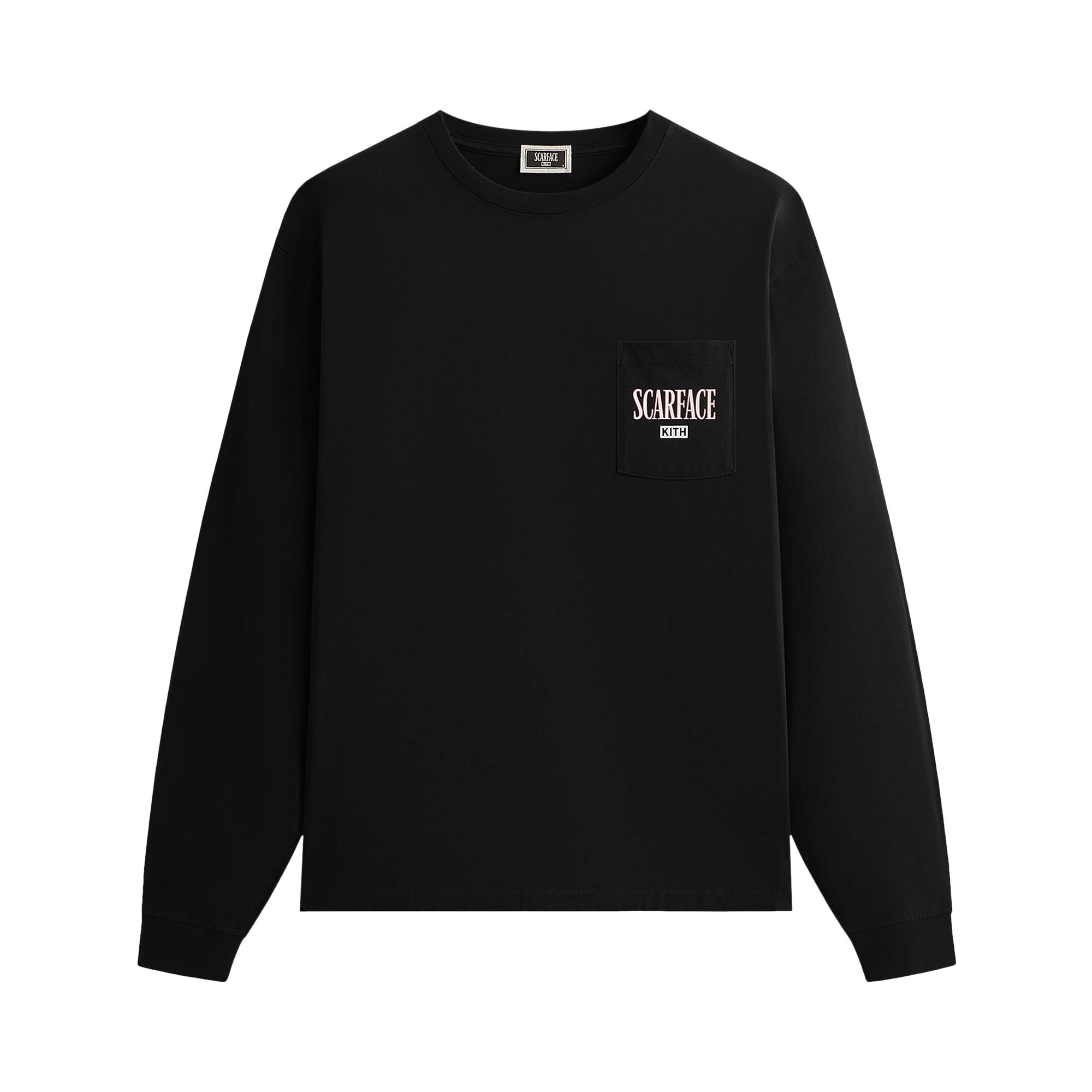 Pre-owned Kith For Scarface Statue Long Sleeve Pocket Tee 'black' | Men's Size L
