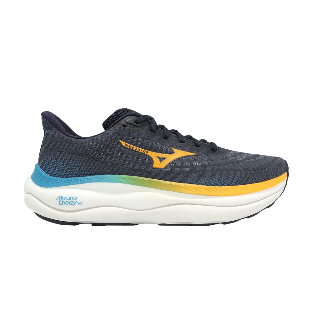 Pre-owned Mizuno Wave Sky 9 'baritone Blue Citrus' | Men's Size 7