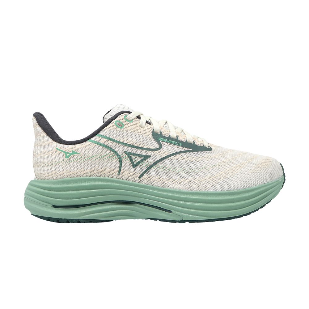 Pre-owned Mizuno Wave Rider 29 Super Wide 'white Bistro Green' | Men's Size 13