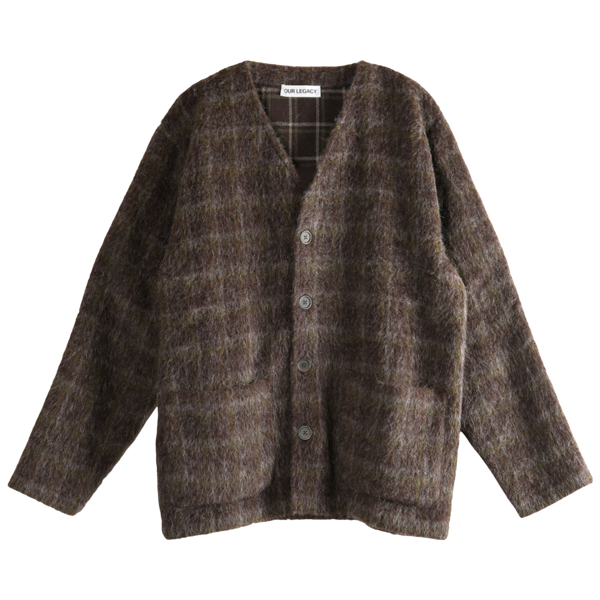 Pre-owned Our Legacy Cardigan 'dorf Check' | Brown | Men's Size 50
