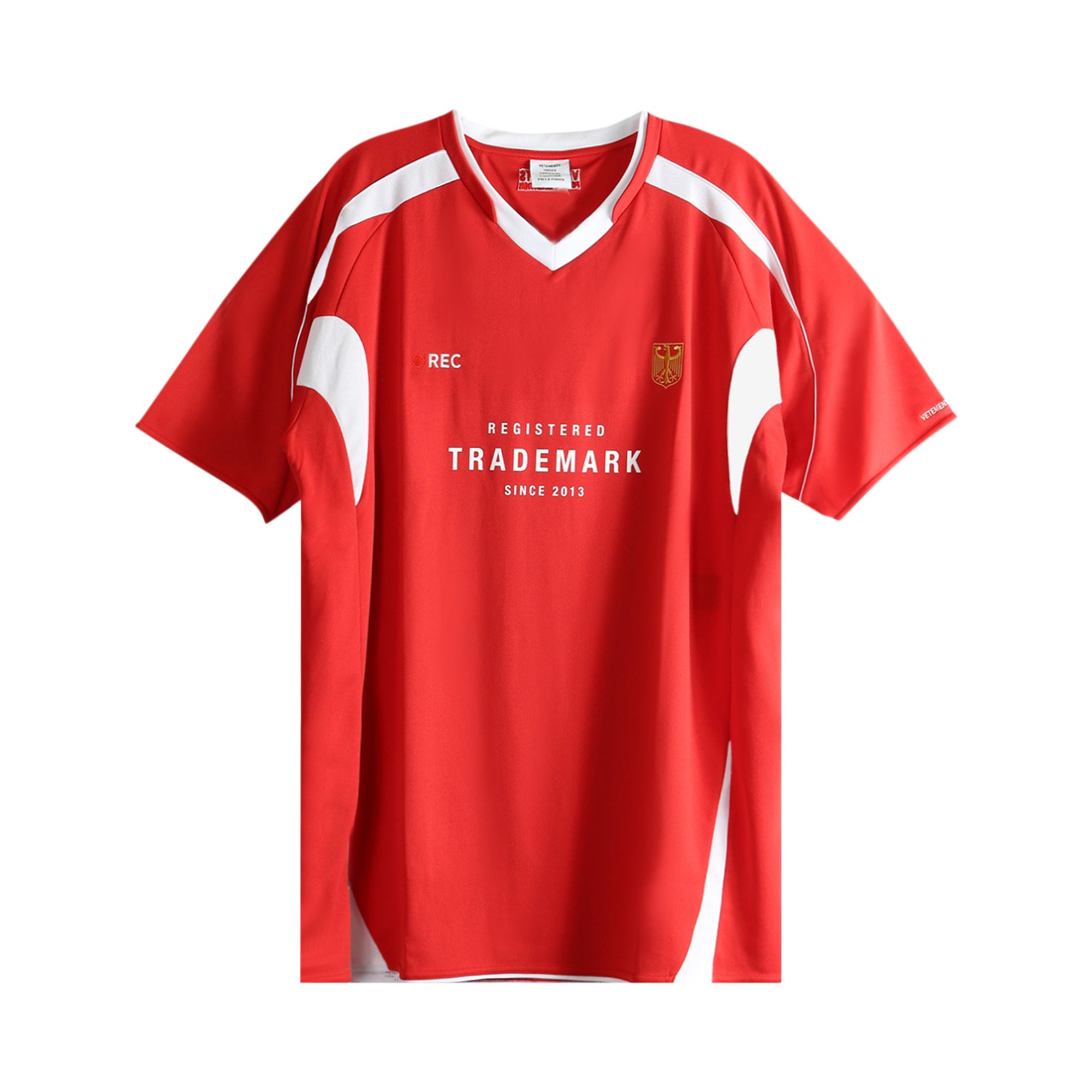 Pre-owned Vetements Trademark Football Jersey T-shirt 'red' | Men's Size L