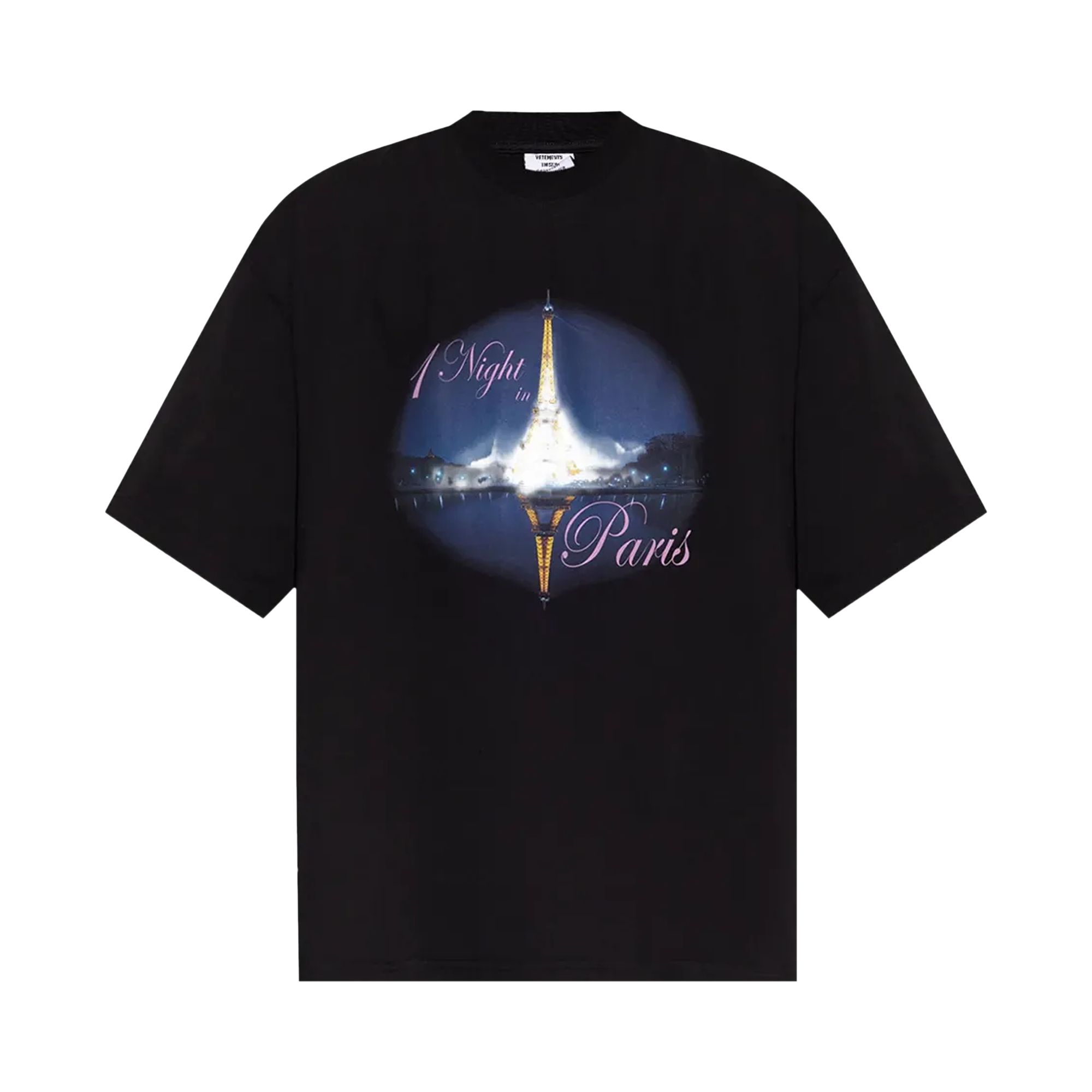 Pre-owned Vetements Night In Paris Oversized T-shirt 'washed Black' | Men's Size S