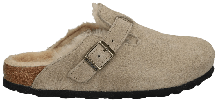 Birkenstock Wmns Boston Shearling Suede Taupe