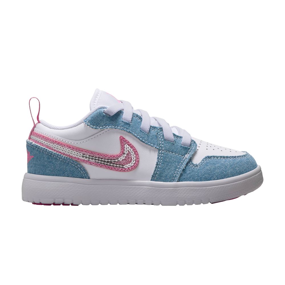 Pre-owned Air Jordan 1 Low Alt Se Ps 'denim Sequin' | Blue | Kid's Size 13.5