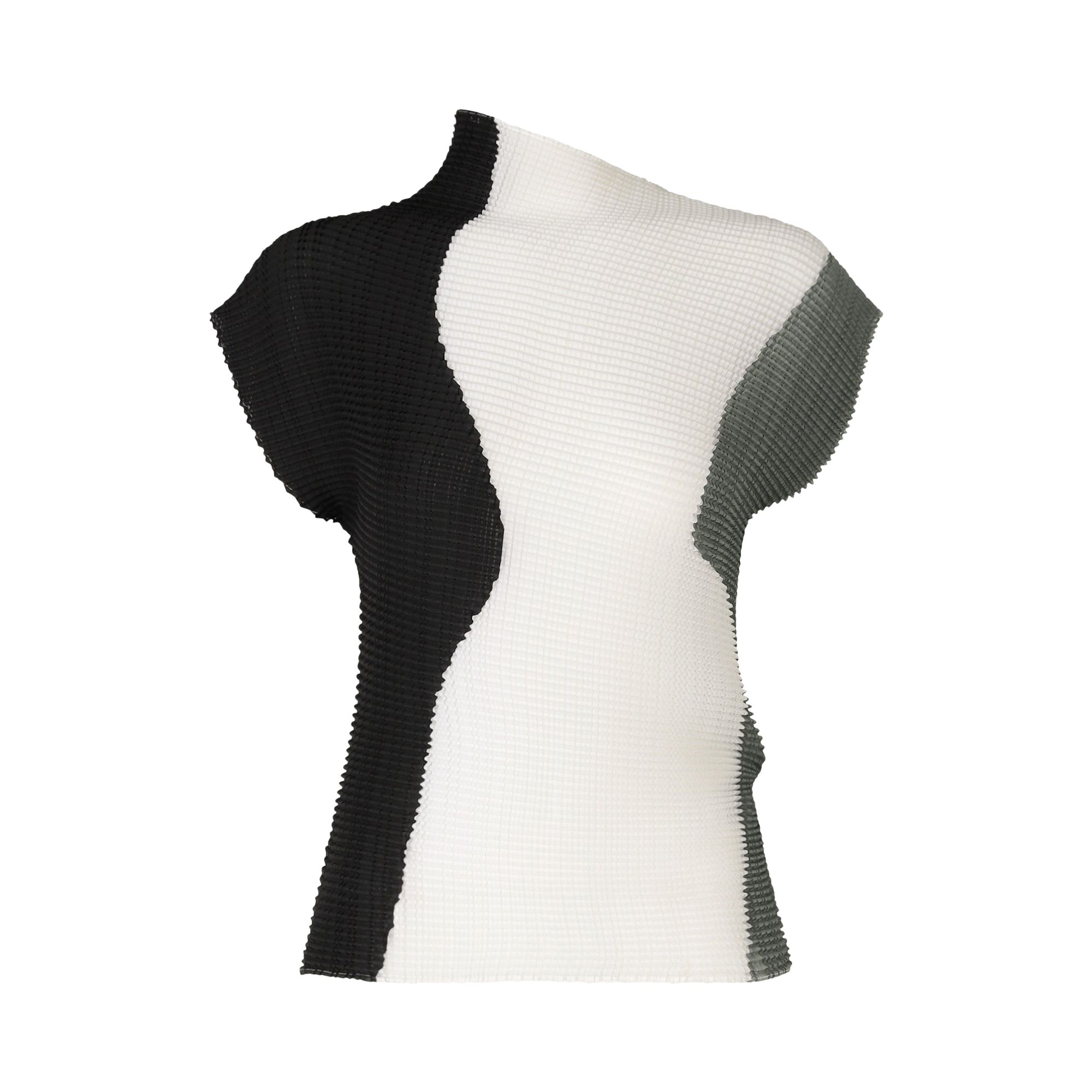 Pre-owned Issey Miyake Abstract Tint Pleats Shirt 'black Hued' | Women's Size 2