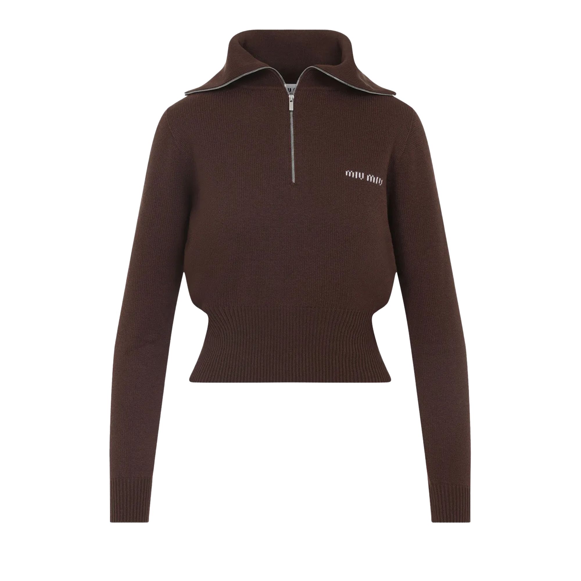 Pre-owned Miu Miu Cashmere Polo 'cocoa Brown' | Women's Size 36