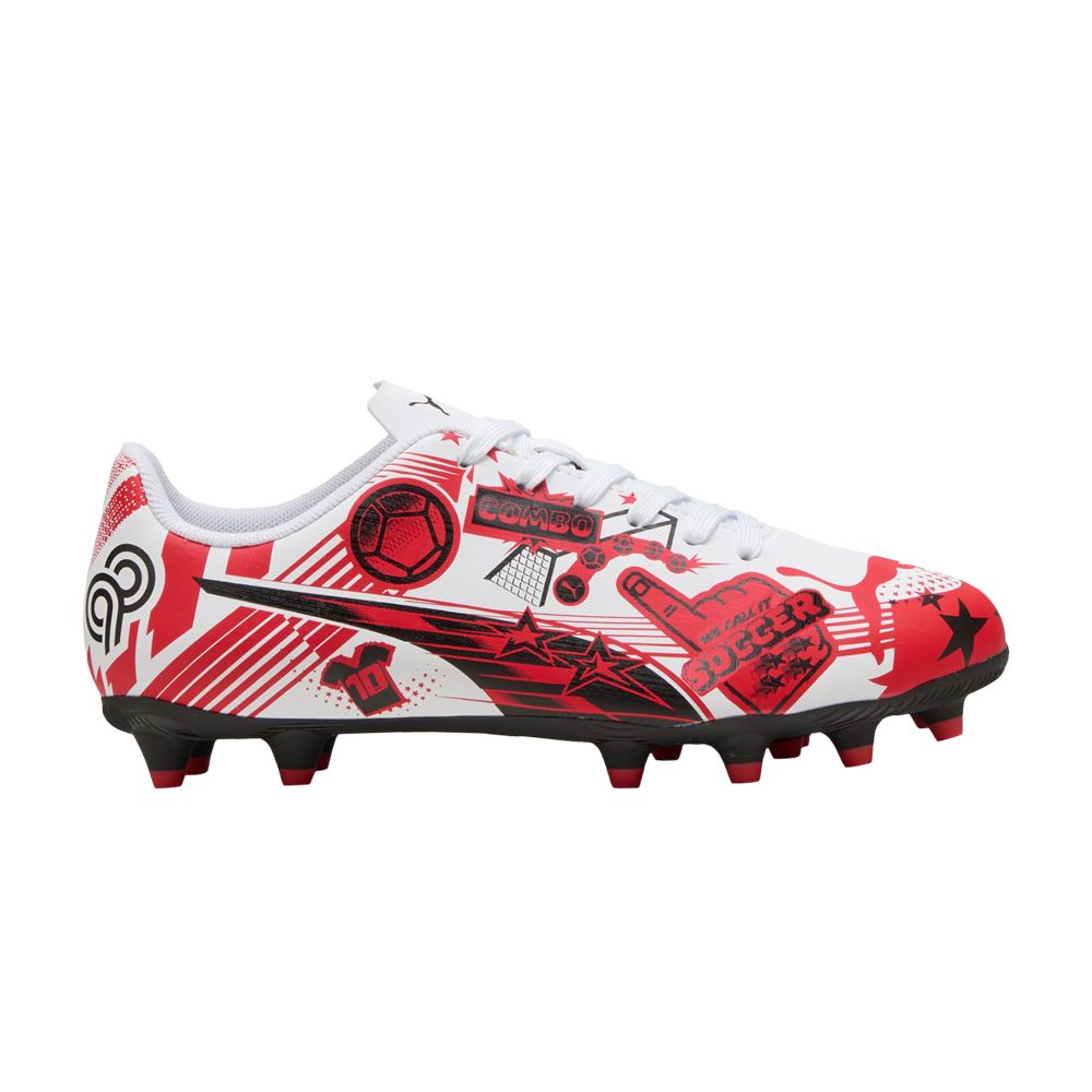 Puma Christian Pulisic x Ultra Legacy FG/AG Big Kid 'Allover Print - White Red Black' | Kid's Size 12 - 108775-05
