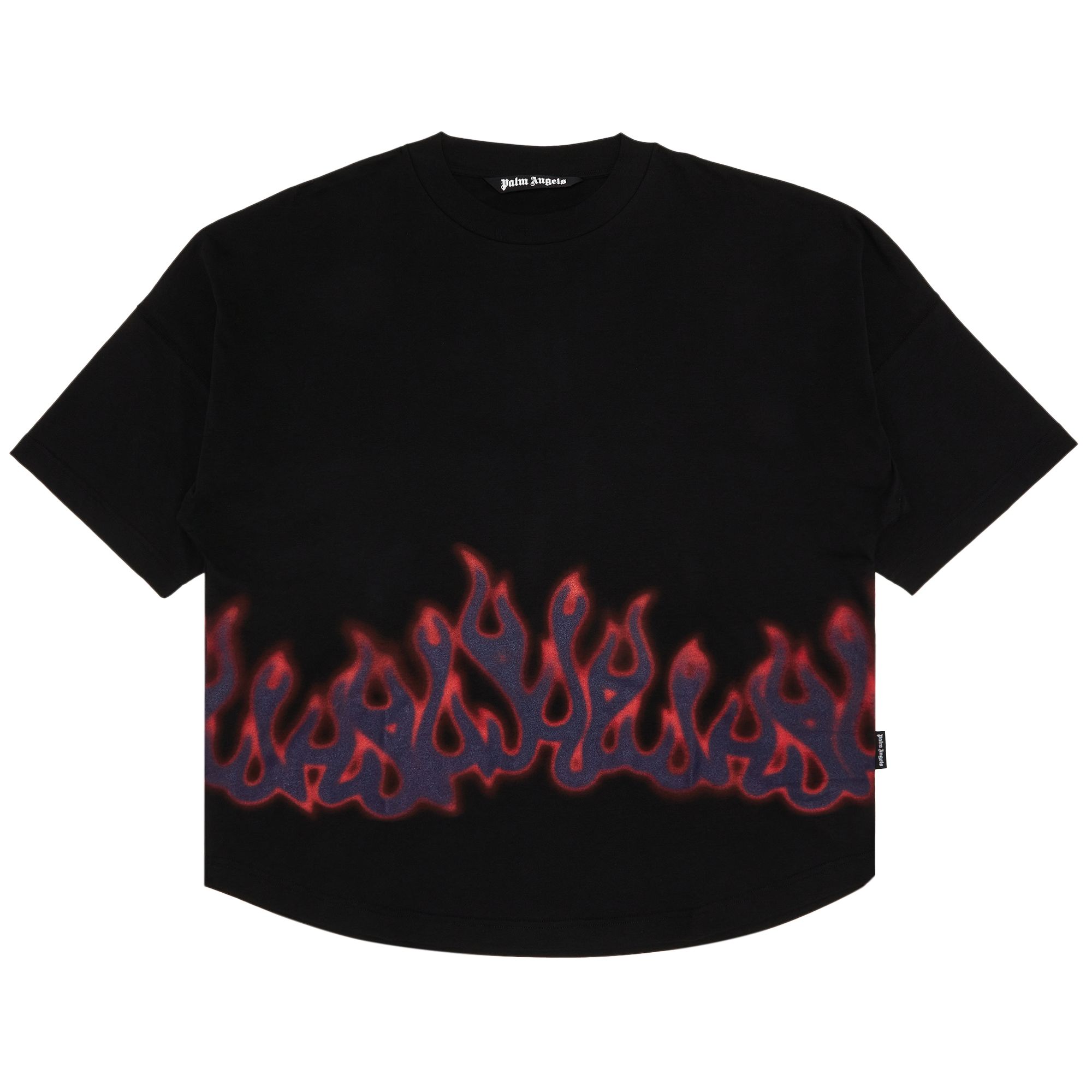 Pre-owned Palm Angels Flames Over Tee 'black/multicolor' | Men's Size Xl