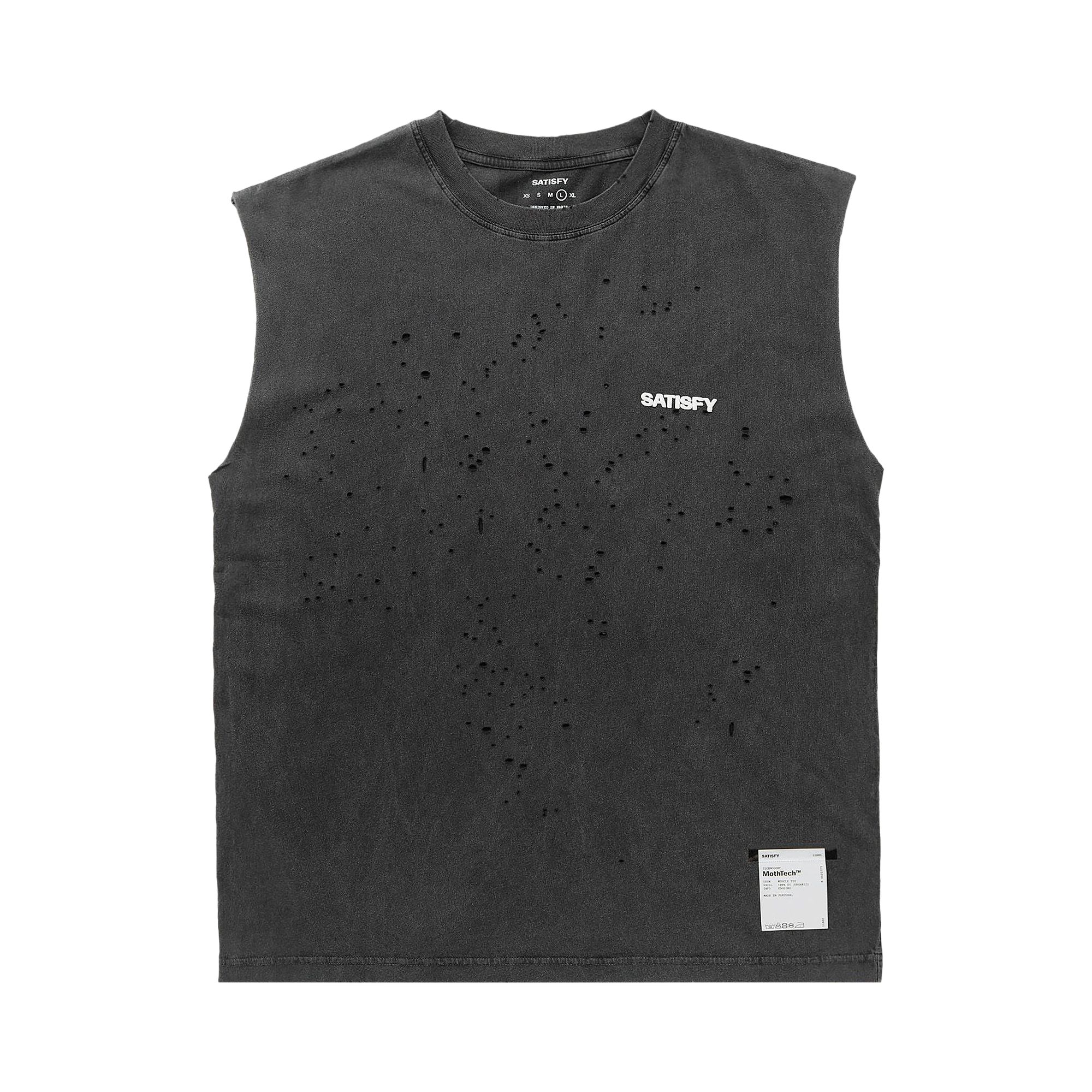 Pre-owned Satisfy Mothtech Muscle Tee 'aged Black' | Men's Size L