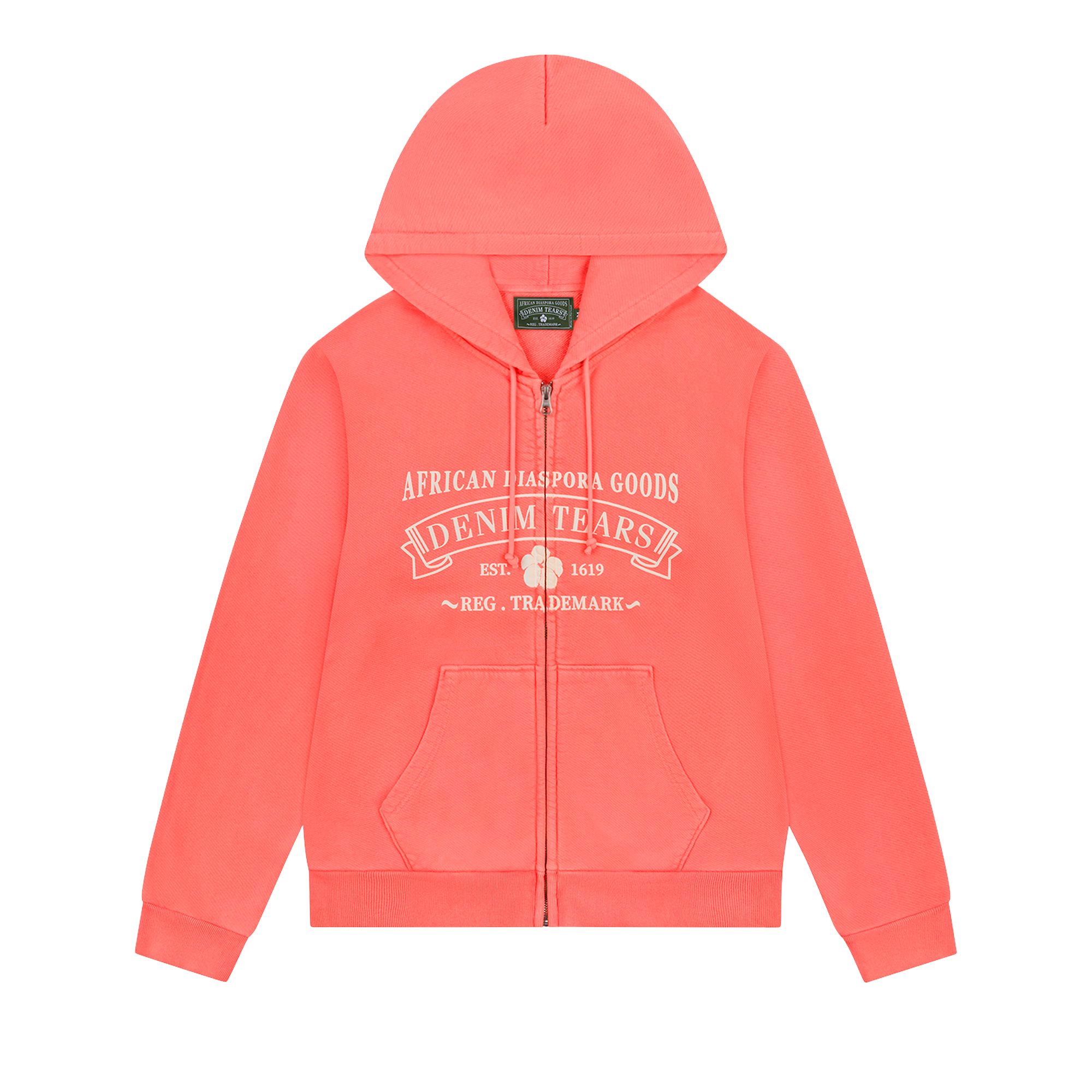 Pre-owned Denim Tears Adg Zip Hoodie 'sea Coral' | Pink | Men's Size M