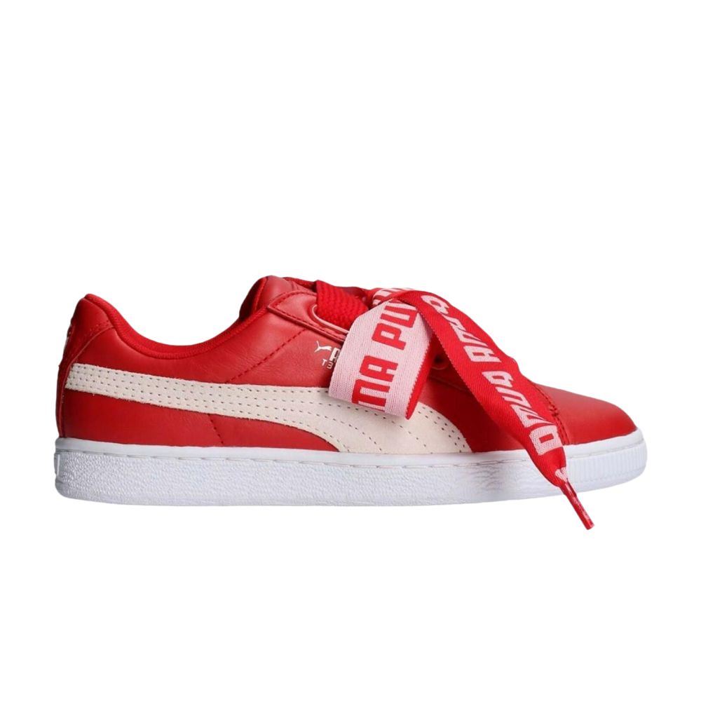 Pre-owned Puma Wmns Basket Heart De 'toreador White' | Red | Women's Size 7