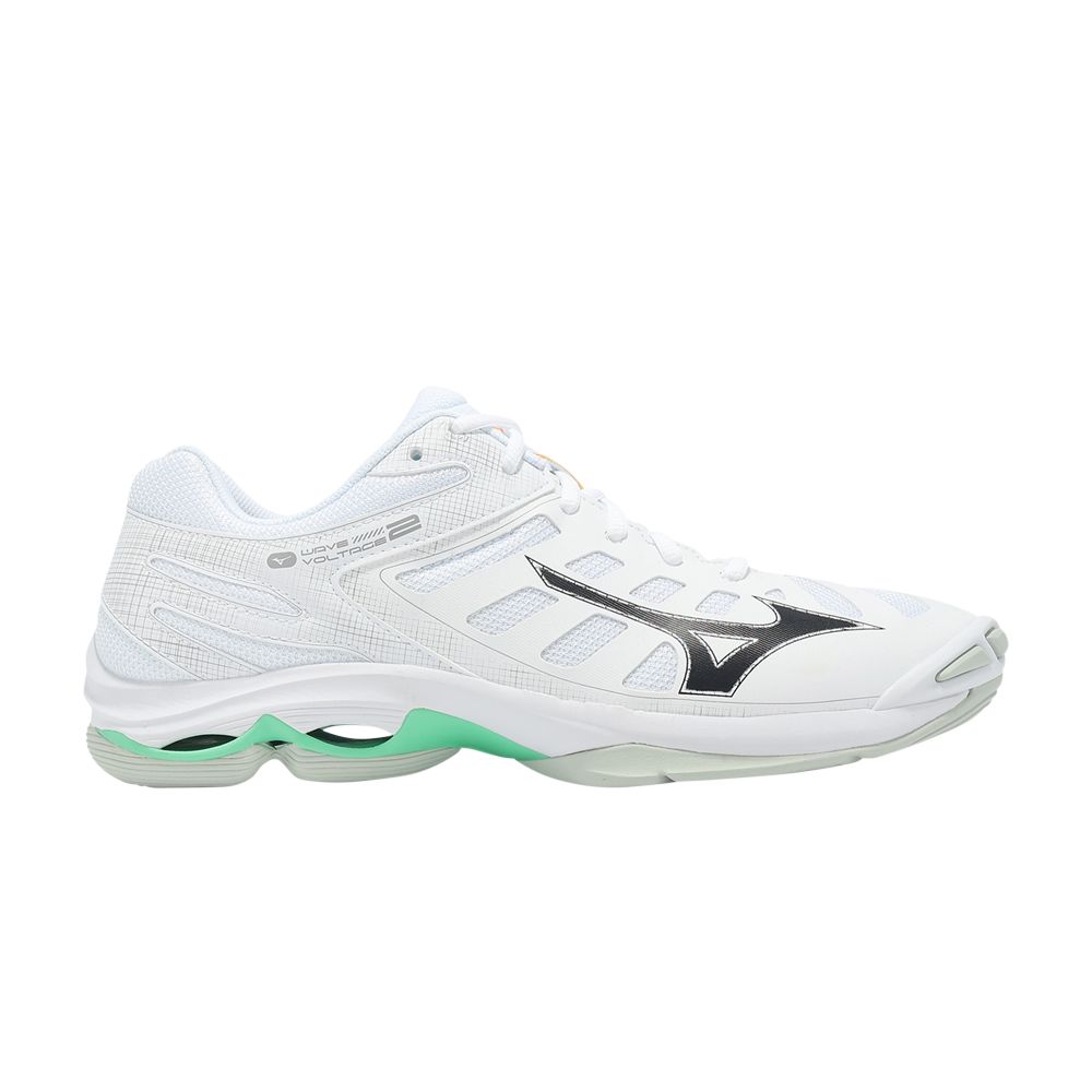 Pre-owned Mizuno Wave Voltage 2 'white Black Frozen Emerald' | Men's Size 12