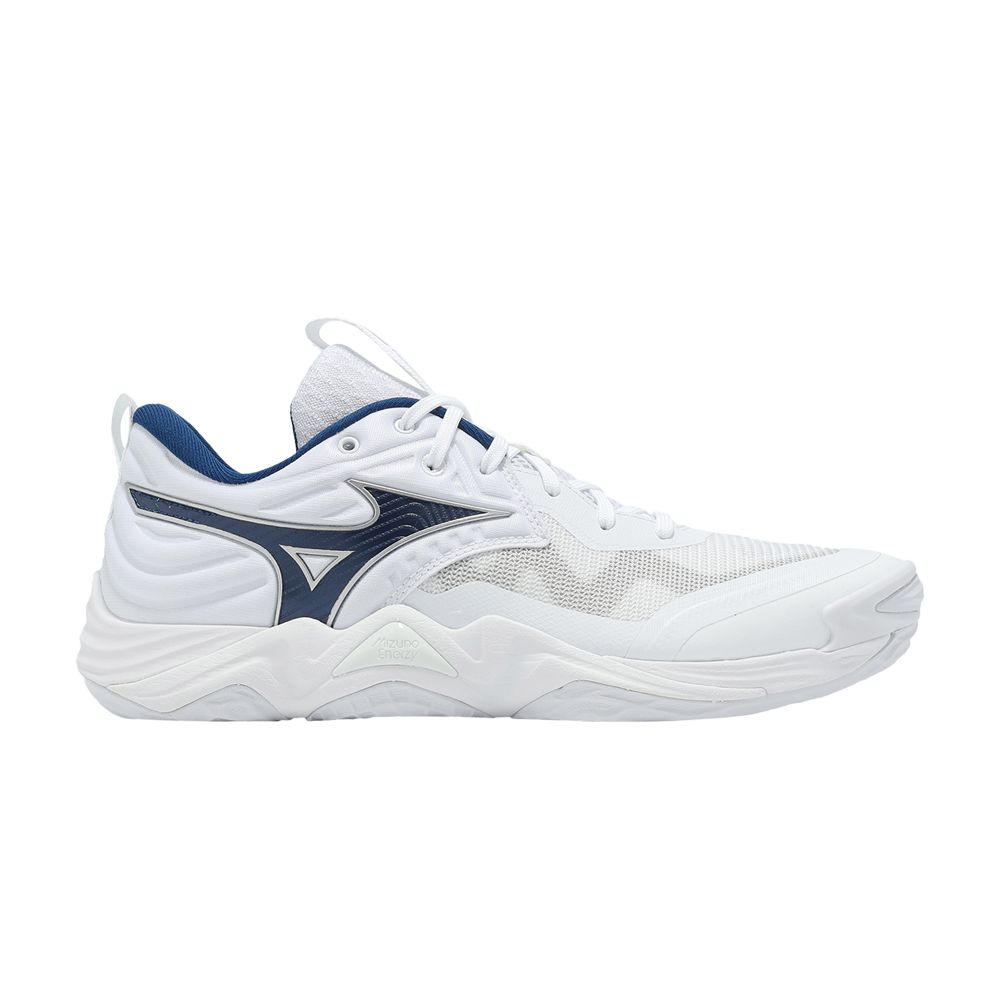 Pre-owned Mizuno Wave Momentum Elite 'white Navy' | Men's Size 9