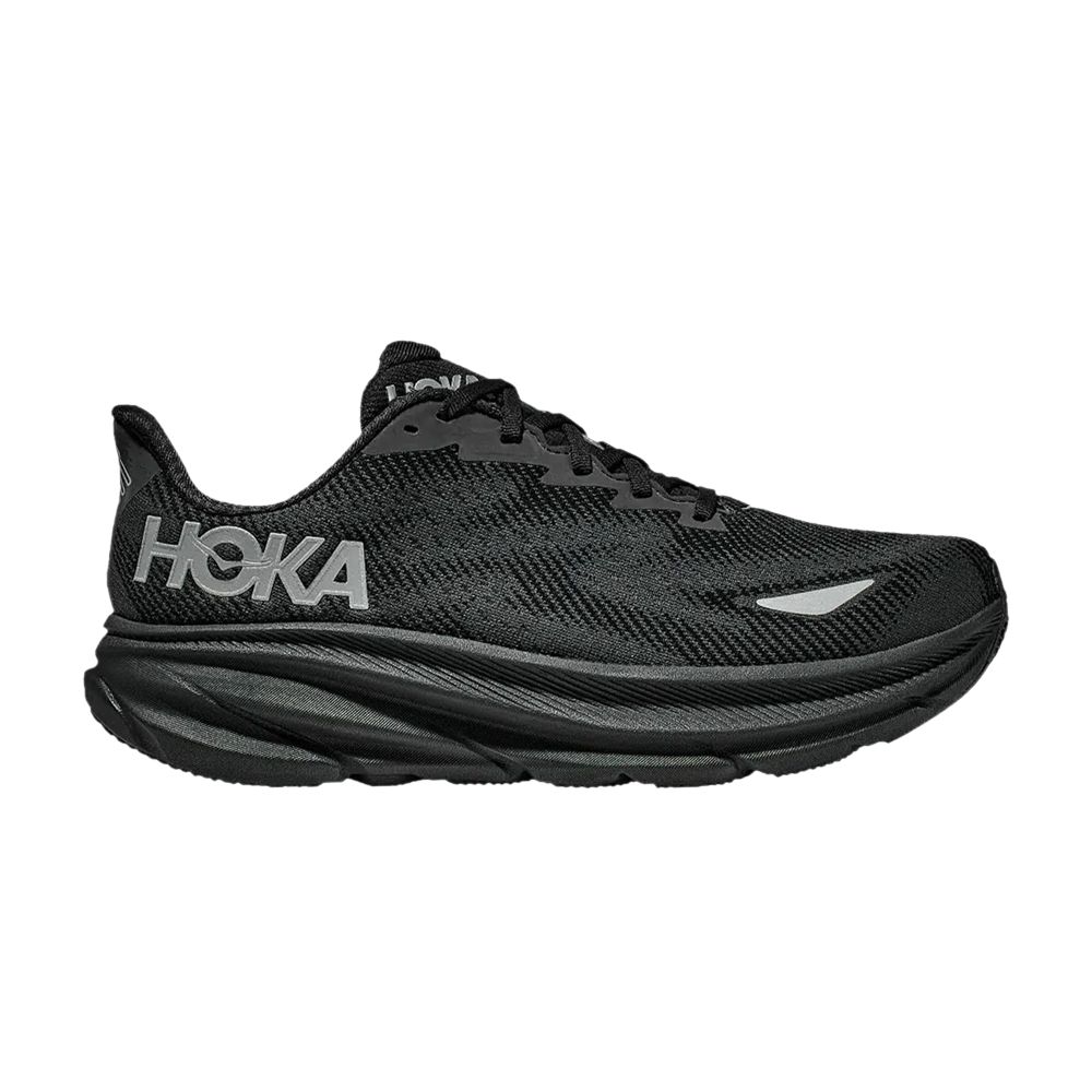 Pre-owned Hoka Wmns Clifton 9 Gore-tex 'triple Black' 2024 | Women's Size 9.5