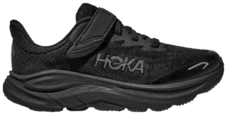 HOKA Clifton 10 Little Kids Triple Black