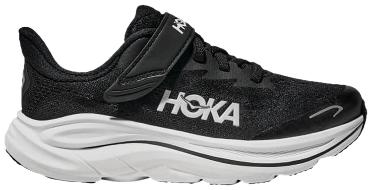 HOKA Clifton 10 Little Kids Black White
