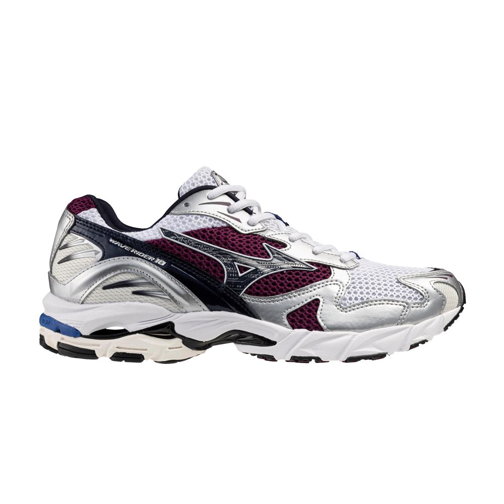 Pre-owned Mizuno Wave Rider 10 'white Dark Purple' | Men's Size 10.5