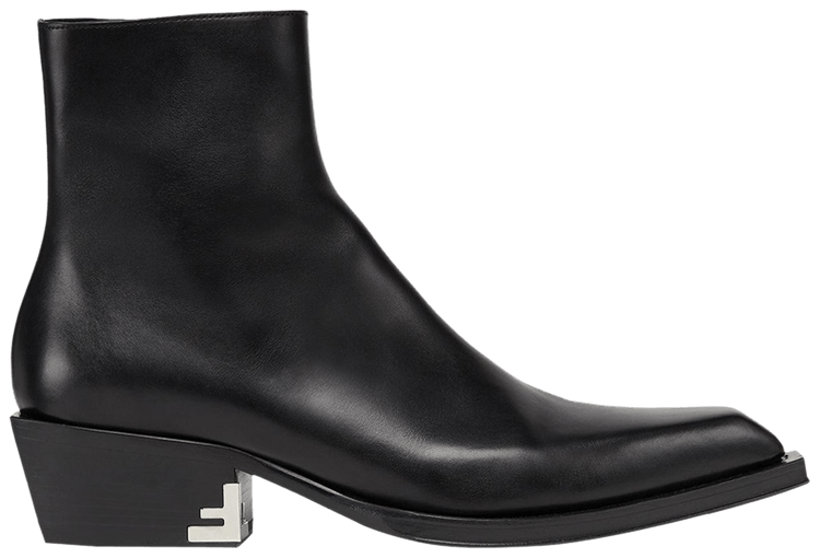 Fendi Leather Ankle Boot Black