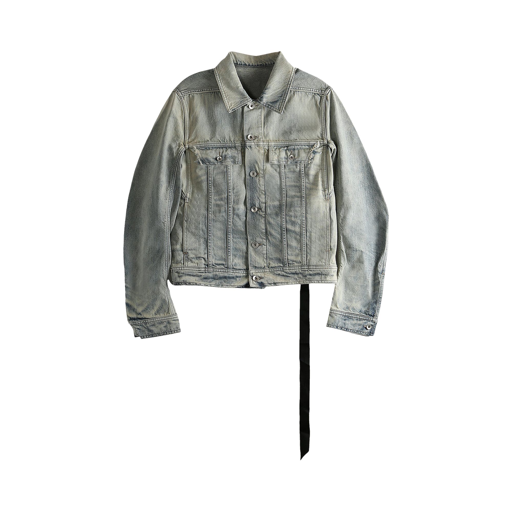Pre-owned Rick Owens Drkshdw Denim Trucker Jacket 'mineral Pearl' | Grey | Women's Size S In Gray