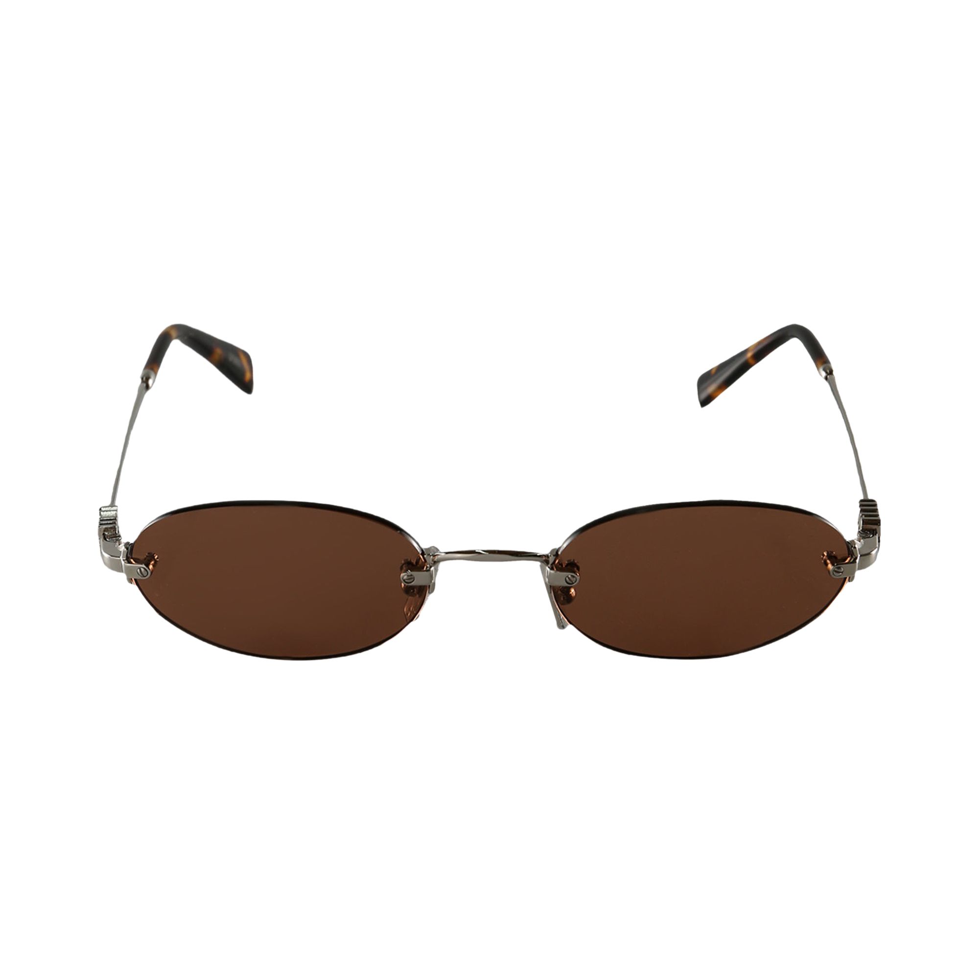 Pre-owned Miu Miu Oval Sunglasses 'chocolate Brown' | Women's Size Onesize