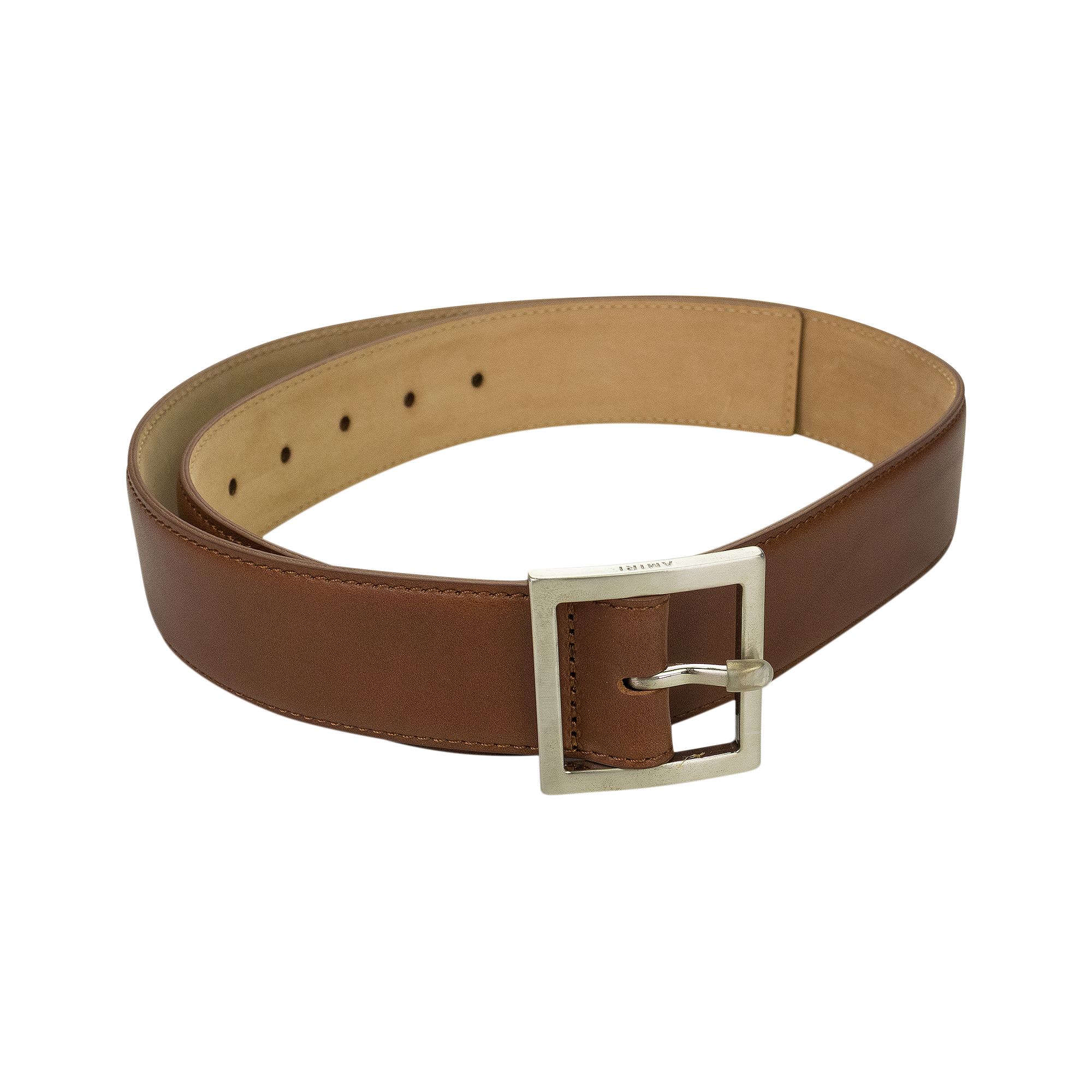 Pre-owned Amiri Classic Square Buckle Belt 'brown' | Men's Size 85