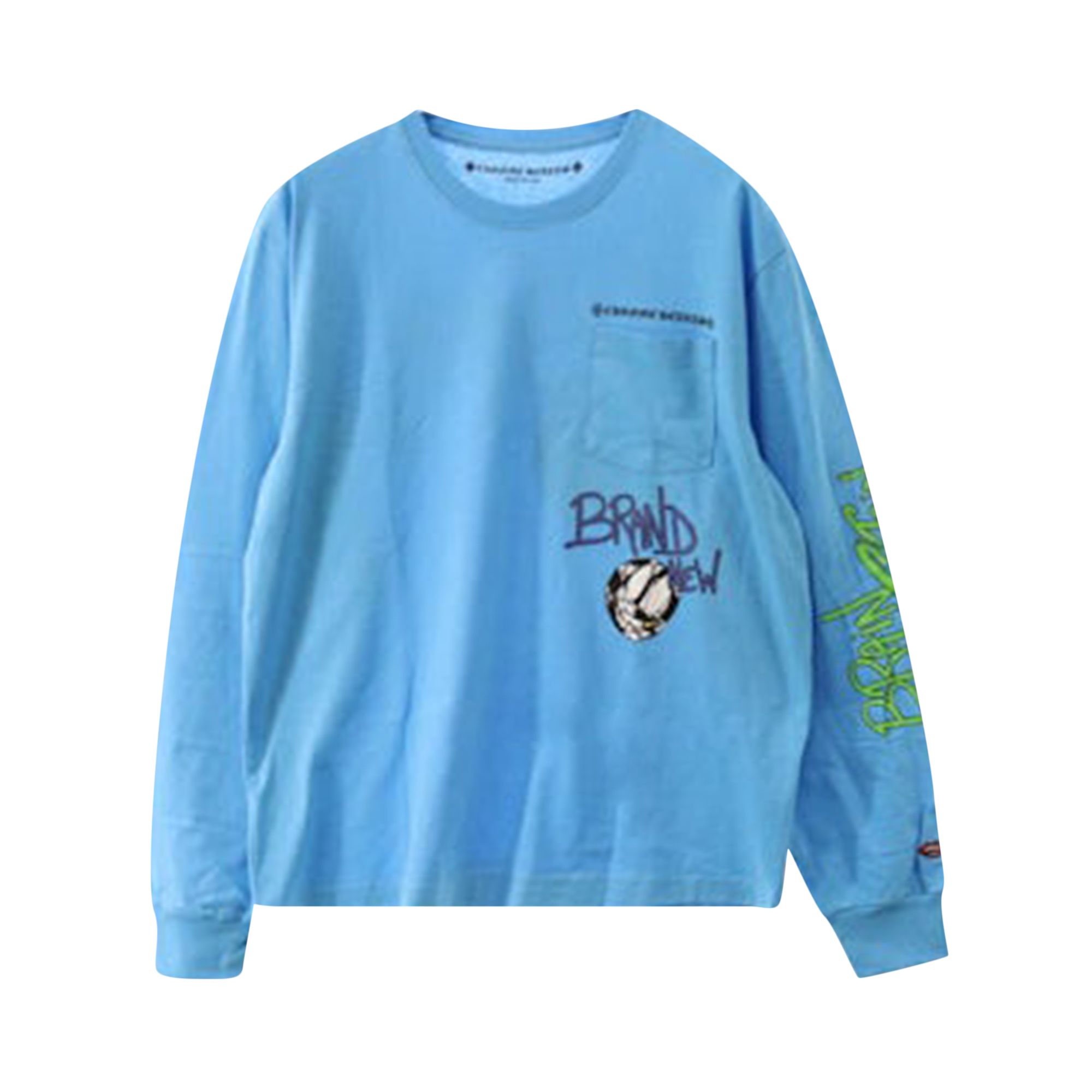 Pre-owned Chrome Hearts X Matty Boy Brain New Long-sleeve T-shirt 'blue' | Men's Size Xl