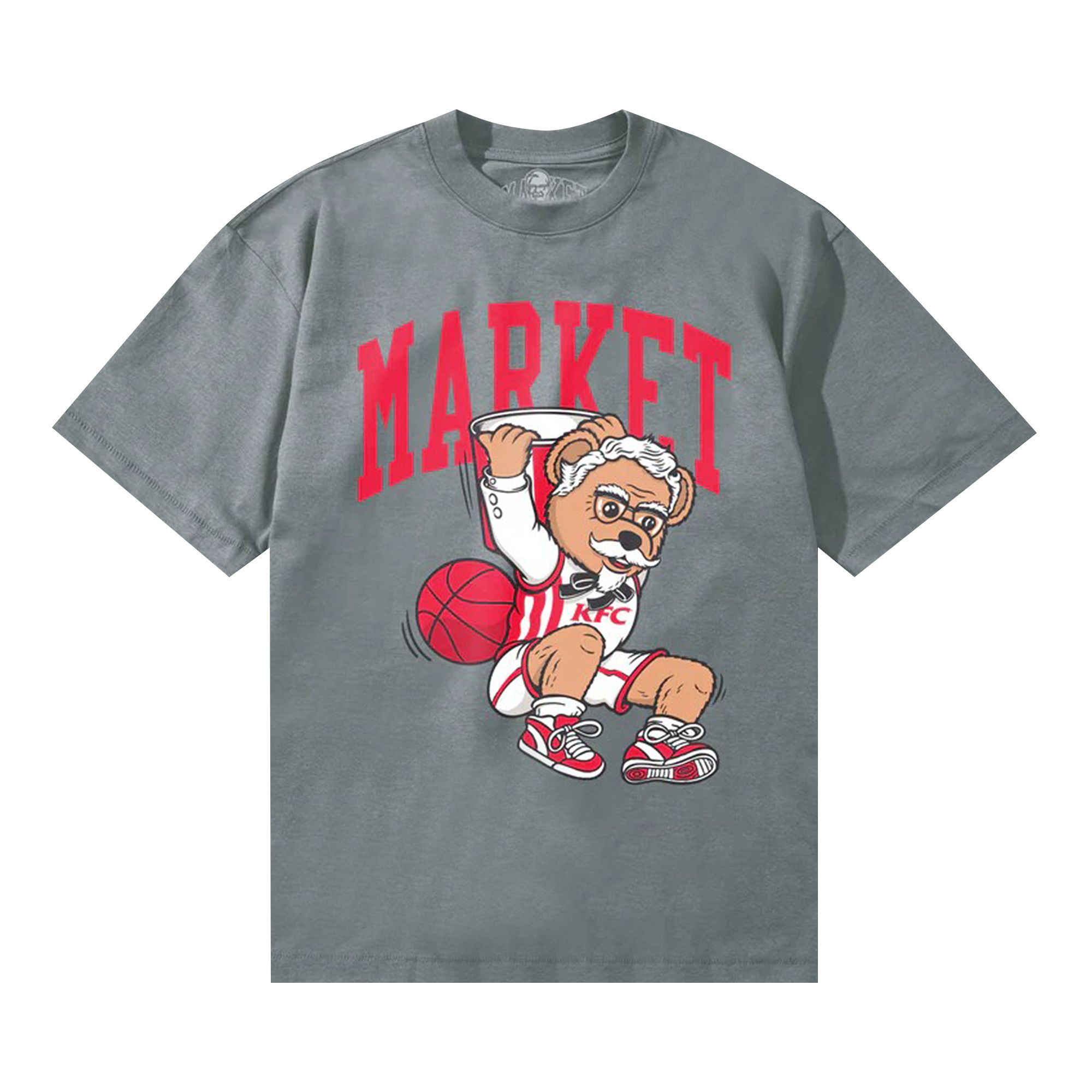 Pre-owned Market Studios X Kfc Colonel Dunking T-shirt 'grey' | Men's Size Xxl In Gray