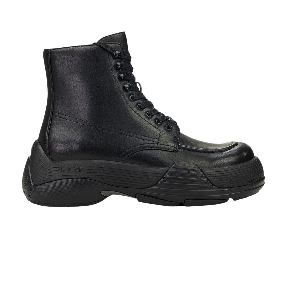 Pre-owned Lanvin Black Basses A Lacets Flash X Bold Boot 'triple Black' | Men's Size 46